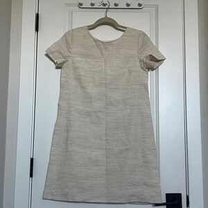 Theory Cream Textured Mini Dress
